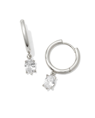 Kendra Scott Cailin Crystal Huggie Earrings in Rhodium