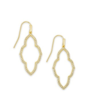 Abbie Open Frame Earrings in Gold - Fashion Crossroads Inc