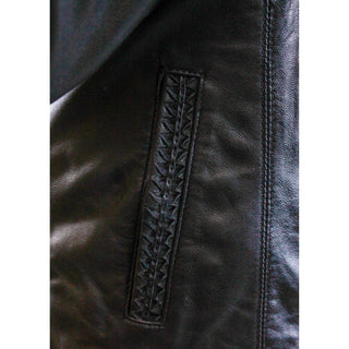 Amsterdam Heritage Leather Jacket pocket view- Fashion Crossroads Inc