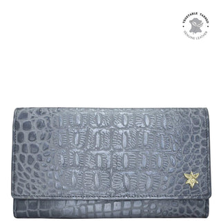 Anuschka Croco Embossed Genuine Leather Wallet - Fashion Crossroads Inc
