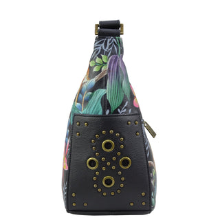 Anushcka Jungle Queen Hand Painted Leather Handbag - Fashion Crossroads Inc