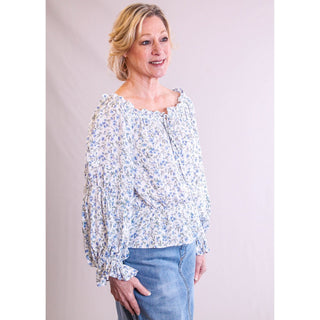 Blu Pepper Floral Top with Tie Front - Fashion Crossroads Inc