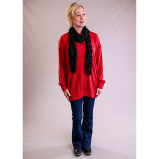 Celeste Long Sleeve Top with Dolman Sleeves model view - Fashion Crossroads Inc