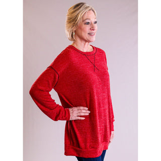 Celeste Long Sleeve Top with Dolman Sleeves side view - Fashion Crossroads Inc