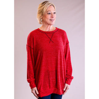 Celeste Long Sleeve Top with Dolman Sleeves front view - Fashion Crossroads Inc
