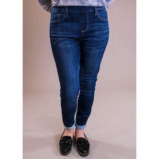 Cello Mid Rise Pull On Skinny Jean front view - Fashion Crossroads Inc