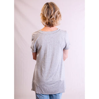 Coverstitched Short Sleeve Happy Camper Tee - Fashion Crossroads Inc