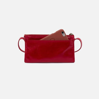HOBO Jewel Leather Cross Body Handbag in Crimson - Fashion Crossroads Inc