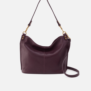 HOBO Pier Leather Handbag In Ruby Wine - Fashion Crossroads Inc