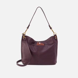 HOBO Pier Leather Handbag In Ruby Wine - Fashion Crossroads Inc