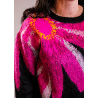 Jodifl Long Sleeve Flower Sweater - Fashion Crossroads Inc