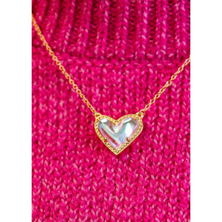 Kendra Scott Ari Heart Short Pendant Dichroic Glass Necklace - Fashion Crossroads Inc
