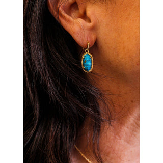 Kendra Scott Lee Gold and Turquoise Earring - Fashion Crossroads Inc