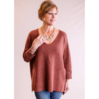 Ole' Brushed Silver and Rose Gold Necklace in 16" - Fashion Crossroads Inc