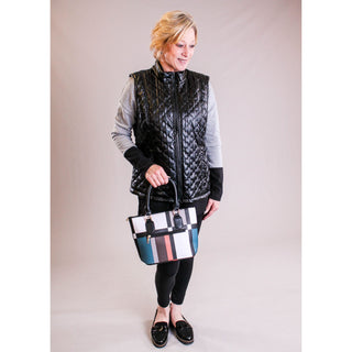 Quilted Vegan Leather Vest - Fashion Crossroads Inc