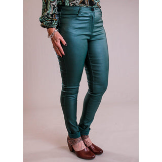 Soya Concept Woven Pant in Vegan Leather - Fashion Crossroads Inc