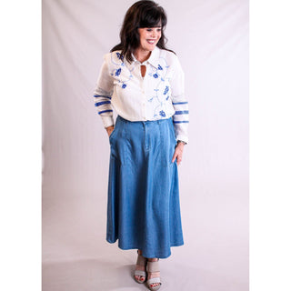 Soya Concept Woven Skirt with Pockets - Fashion Crossroads Inc