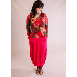 Sympli Pleat Hem Tank Dress in Watermelon - Fashion Crossroads Inc