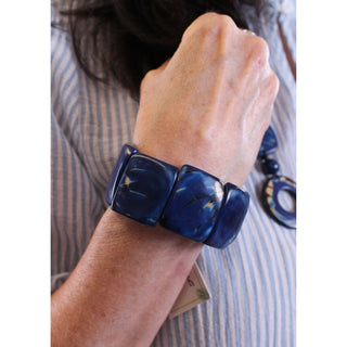Tagua Natural Stone Bracelet Blue - Fashion Crossroads Inc