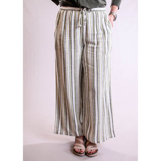 Tribal Pull On Crop Pant With Drawcord - Fashion Crossroads Inc