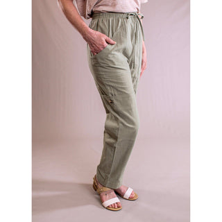 Very J Elastic Waist Cargo Pant in Sage - Fashion Crossroads Inc