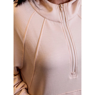 Wishlist Scuba 1/2 Zip Hooded Pullover with Pockets detail view - Fashion Crossroads Inc