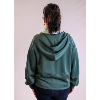 Wishlist Scuba 1/2 Zip Hooded Pullover with Pockets back view - Fashion Crossroads Inc